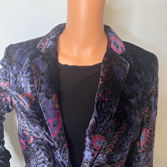 ✨💜 Early Ann Taylor LOFT Velvet Blazer • 1996 Vintage  Rare Statement Piece 💜✨ - Picture 3 of 5